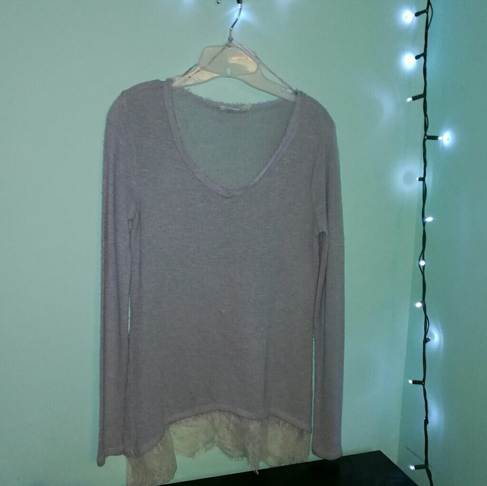 Grey lace sweater